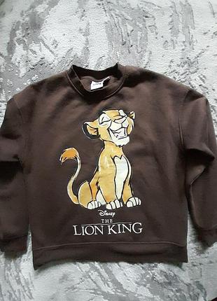 Світшот на флісі жіночий коричневого кольору disney.