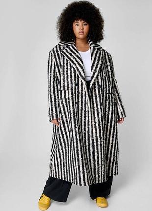 Жіноче пальто із вовни, s-m, принт зебра