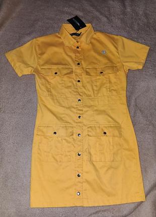 Платье с коротким рукавом джинсовое