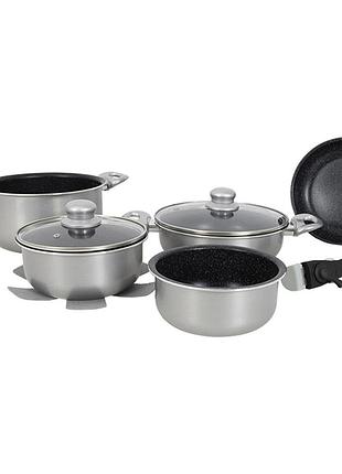 Набір посуду gimex cookware set induction 8 предметів silver (6977227)
