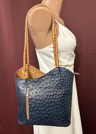 Сумка-рюкзак из кожи страуса, италия