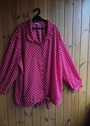 Красная в белый горох блуза большого размера joe browns размер 32