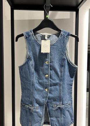 Жилет h&m, джинсовий жилет, жилет denim