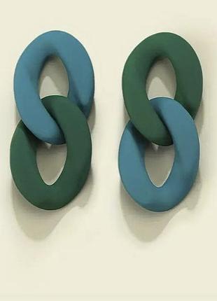 Серьги цепочки с крупными звеньями