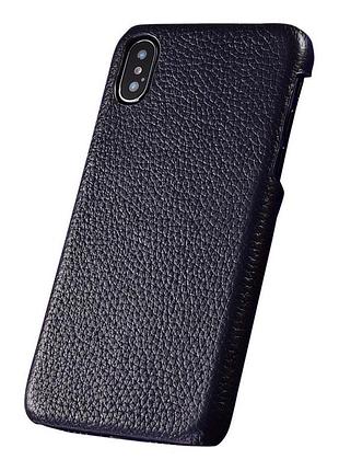 Чехол на xiaomi redmi note 14 4g обтянутый натуральной кожей накладка бампер "signature" №11 флотар синий