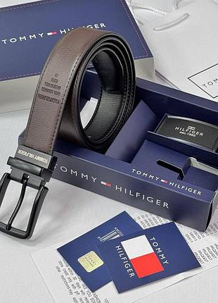 Tommy hilfiger 
двусторонний кожаный ремень