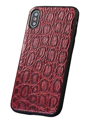 Чехол на xiaomi redmi note 14 4g кожаный силиконовый бампер накладка противоударный "genuine" кайман красный