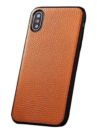 Чехол на xiaomi redmi note 14 4g кожаный силиконовый бампер накладка противоударный "genuine" bull светло-коричневый