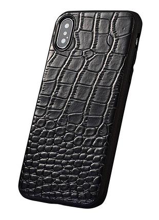 Чехол на xiaomi redmi note 14 4g кожаный силиконовый бампер накладка противоударный "genuine" крокодил черный