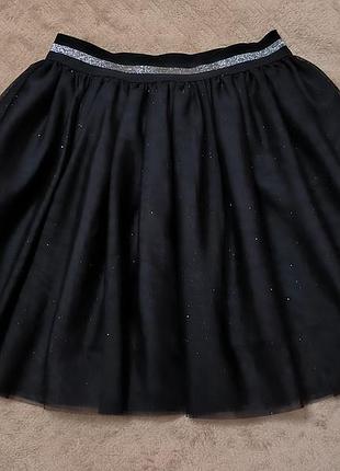 Юбка фатиновая для девочки/черная фатиновая юбочка для девочки
