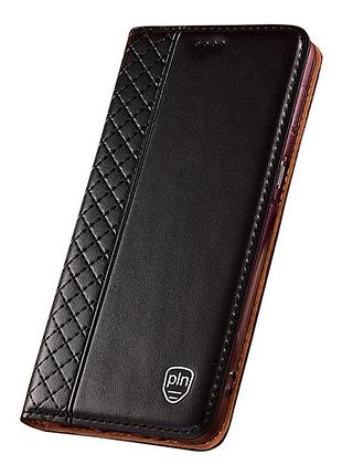 Чехол на xiaomi redmi note 14 4g книжка из натуральной кожи с подставкой визитницей противоударный "bottega" черный - №12