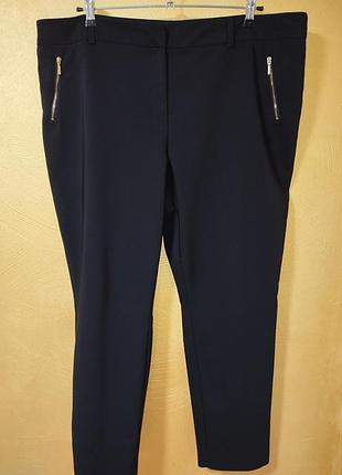 Брюки papaya, женские, молодежные, офисные, базовые, большой размер 
20/48/56, хлопок, полиэстр, эластан, демисезон, зауженные к низу.