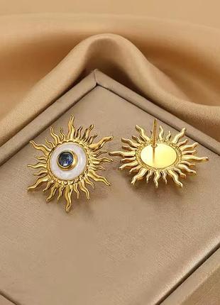 Серьги в форме солнца нержавеющая сталь stainless steel