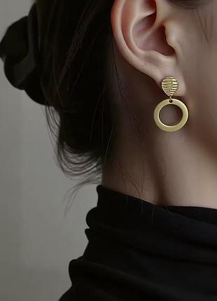 Геометричні стильні сережки нержавіюча сталь stainless steel