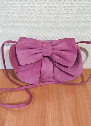 South розовая замшевая женская сумка