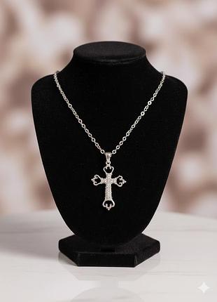 Підвіска хрест з камінцями