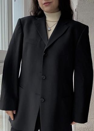 Вінтажний чорний вовняний чоловічий піджак pierre balmain оригінал