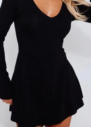 Черное платье трикотаж с шортиками prettylittlething xl
