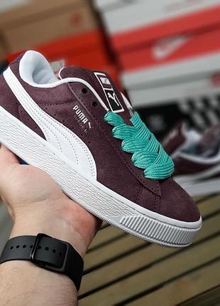 ❄️ жіночі кросівки puma suede xl mercedes amg petronas f1 xl бордові  ❄️