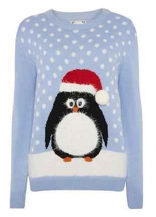 Новорічний різдвяний светр, джемпер з пінгвіном №70/97
