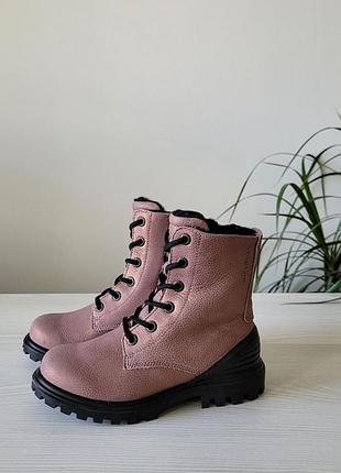 Ботинки кожаные зимние оригинал ecco tredtray 770072 гг.28