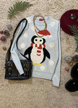 Новорічний різдвяний светр, джемпер пінгвін #55/97