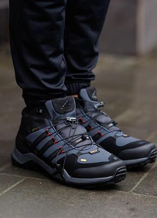 Високе зимове взуття на хутріadidas terrex gore-tex , чоловіче тепле зимове взуття, черевики високі зима осінь