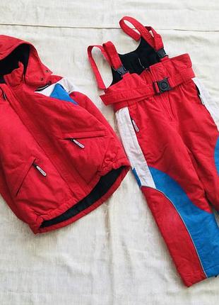 110 рост брендовый итальялия лыжный комбинезон раздельный зимний водоотталкивающий горнолыжный. унисекс, состояние идеальное. куртка длина 51; пог 48;