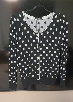 Кофта finery  італія на гудзиках в горошек