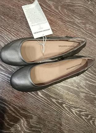 ✨ новые балетки amazon essentials belice slip-on (размер 41) - металлический серый