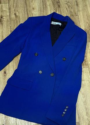 Піджак синій подовжений