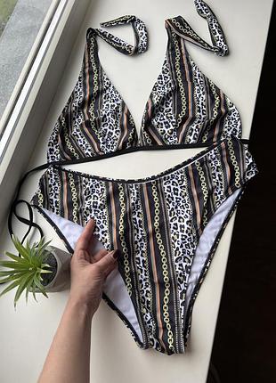 Хл батал роздільний купальник високі трусики плавки висока посадка