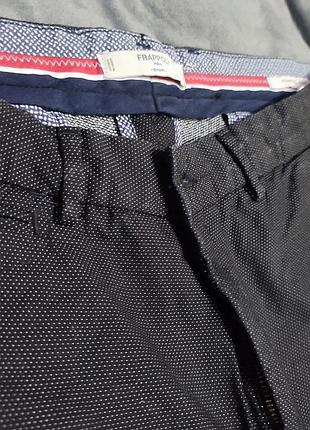 Турецькі класичні брюки чоловічі frappoli чорні в цяточку білу (без стрілок)