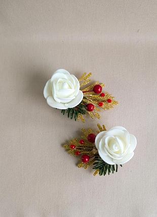 Праздничные новогодние заколочки