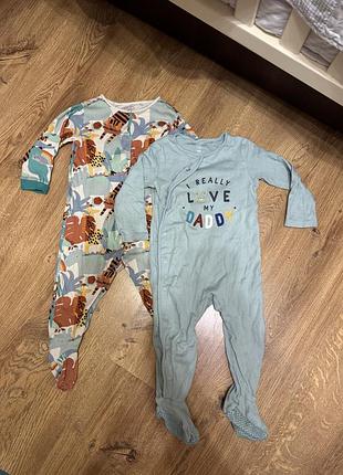 Піжама бодік чоловічок набір чоловічків комбез для сну на малюка від 78 до 86 см
