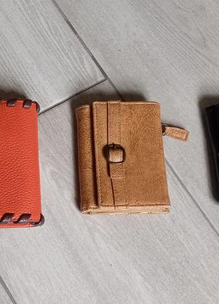 Набор из 3-х компактных кошельков / кардхолдеров (оранжевый, рыжий, черный) - продажа поштучно