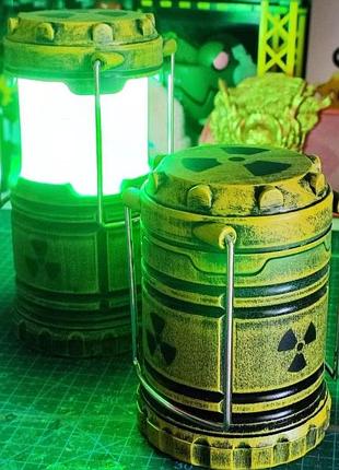 Ліхтарик мініатюрний у формі бочки для ядерних відходів, жовтий, stalker 2, ядерний реактор, нічник, кемпінгова лампа