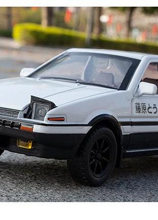 Модель автомобиля toyota ae86 trueno sprinter, белый капот, игрушка, коллекционная машинка 1:30
