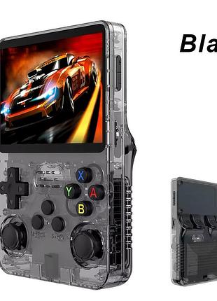 Портативна ігрова консоль data frog r36s 64gb — ретро приставка 3500 mah, 3.5" ips, 15000+ ігор, 12 емуляторів, чорна
