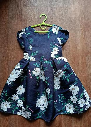 Праздничное платье цветочный принт 8 лет