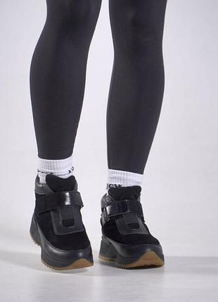 Кроссовки женские зимние на липучке