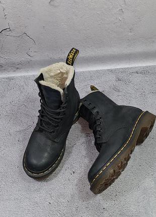 Ботинки dr. martens serena зимние кожаные сапоги женские с мехом высокие jadon 1460