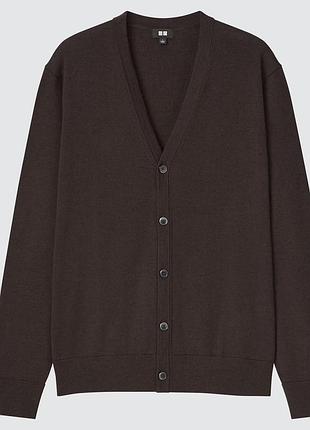 Шоколадний кардиган uniqlo
