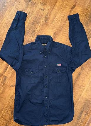 Синя рубашка napapijri, розмір м