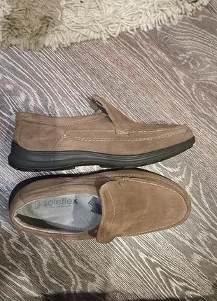 👞 комфортные мужские замшевые лоферы soleflex,размер 43