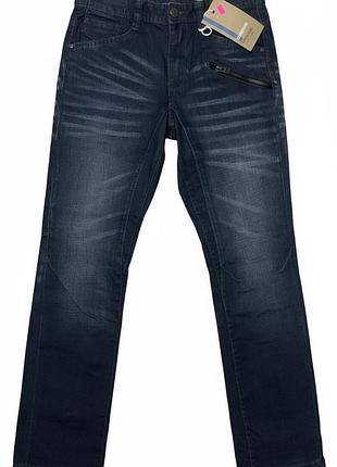 Темно-сині джинси з легким ефектом потертості, розмір l, бренд denim 1982.