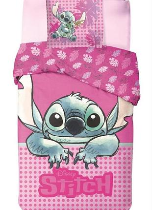 Детское постельное белье лило и сточ - односпальный комплект для девочки 100% хлопок