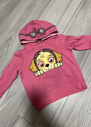 Кофта рожева утеплена світшот скай щенячий патруль 3-4 98-104