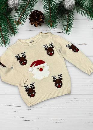 Новорічний різдвяний бавовняний светр для малечі pepco, 18-24 міс.