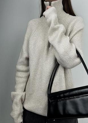 Теплый объемный свитер m&amp;s с вкраплениями шерсти